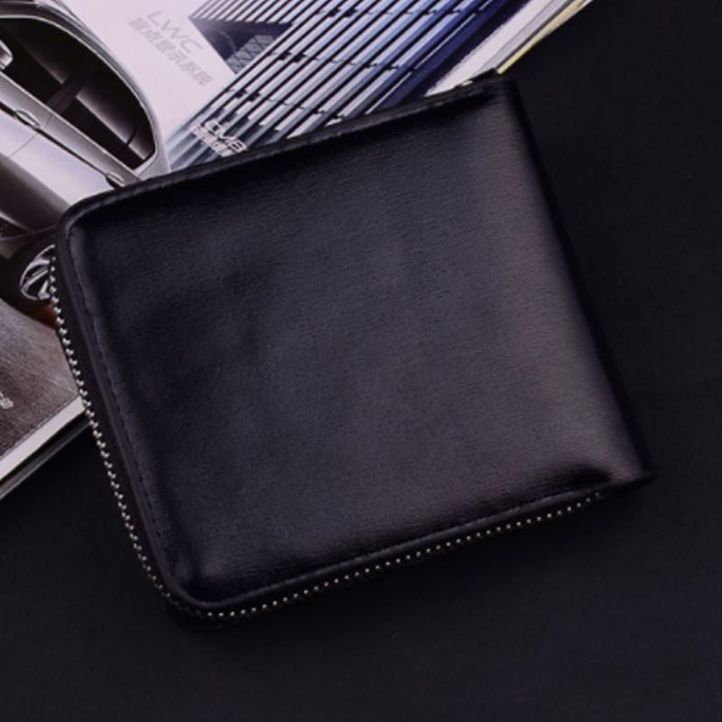 Business Money Clip Lommebok Menn Glidelås Bifold Kredittkort Kort Farsdagsgaver