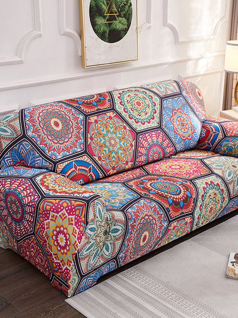 1/2/3/4 Seter Elastisk Stretch Sofa Lenestoltrekk Sliptrekk Bohemian Pattern All-inclusive Sofatrekk