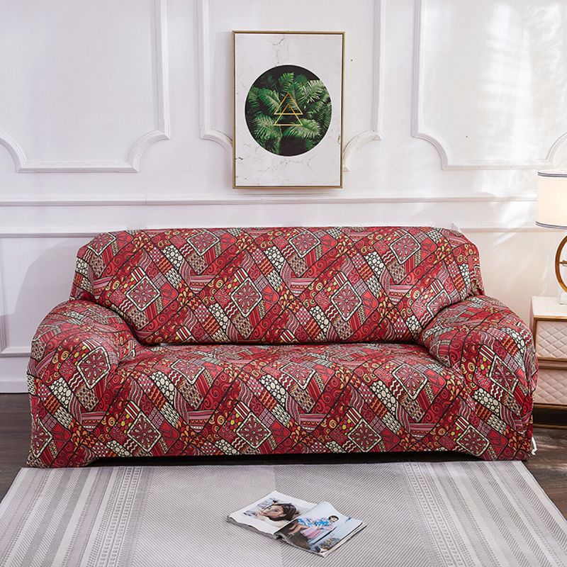 1/2/3/4 Seter Elastisk Stretch Sofa Lenestoltrekk Sliptrekk Bohemian Pattern All-inclusive Sofatrekk