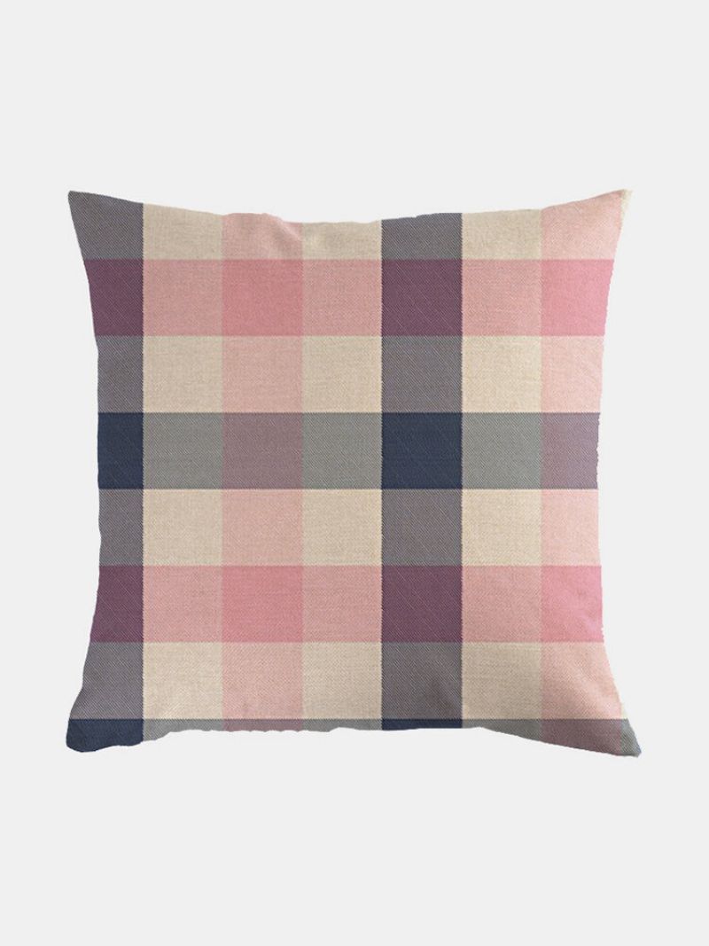 1 Stk Farmhouse Buffalo Plaid Klassisk Rutemønster Lin Putetrekk Hjemmesofa Kunstdekor