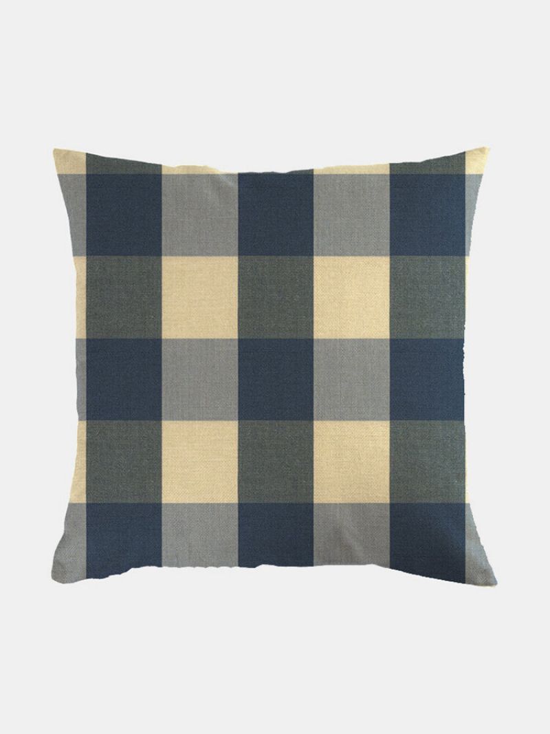 1 Stk Farmhouse Buffalo Plaid Klassisk Rutemønster Lin Putetrekk Hjemmesofa Kunstdekor