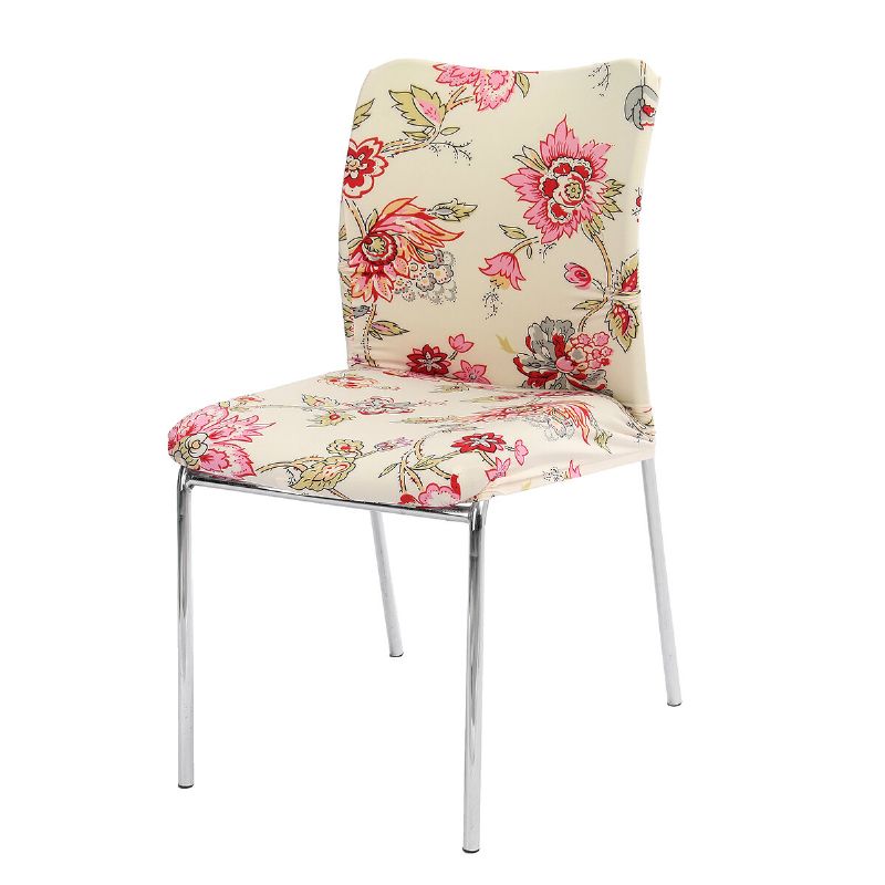 1 Stk Flerårig Blomst Trykt Universal Stretch Stoltrekk Hjem Bryllup Stol Slipcover Dekor