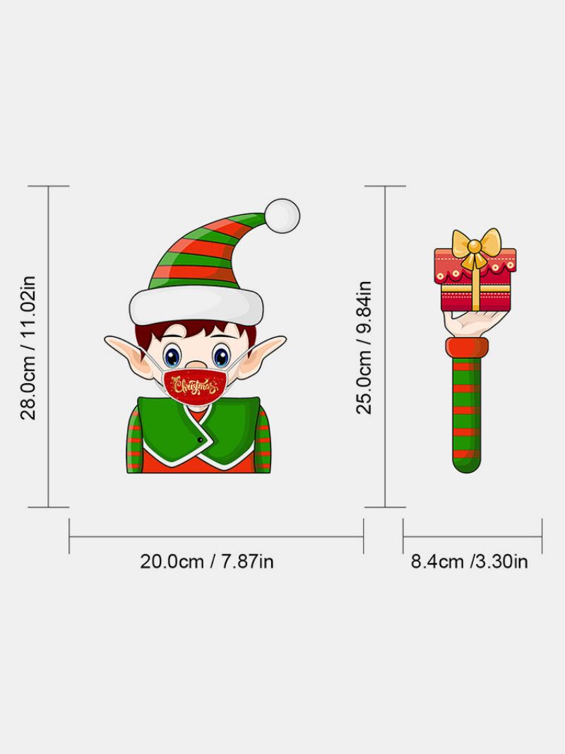 1 Stk Julenissen Iført Maske Visker-klistremerke Fjernbart Bakrute-klistremerke Bil-klistremerke