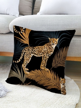 1 Stk Lin Leopard Dekorasjon I Soverom Stue Sofa Putetrekk