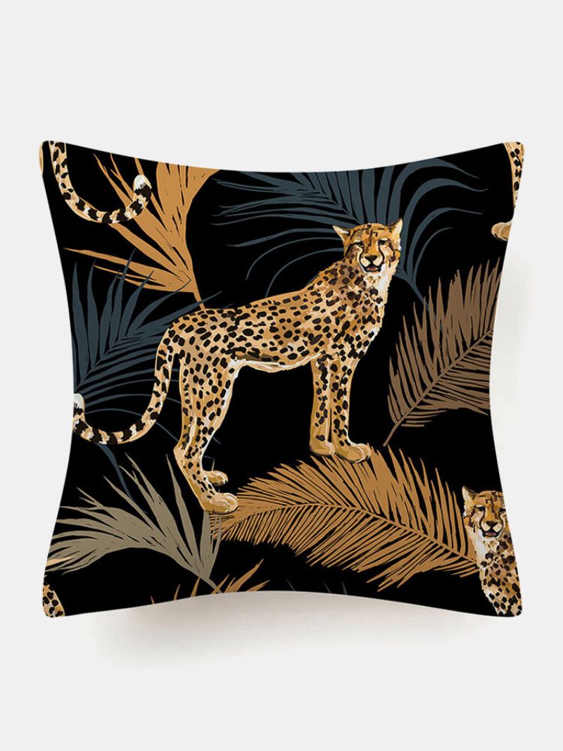 1 Stk Lin Leopard Dekorasjon I Soverom Stue Sofa Putetrekk