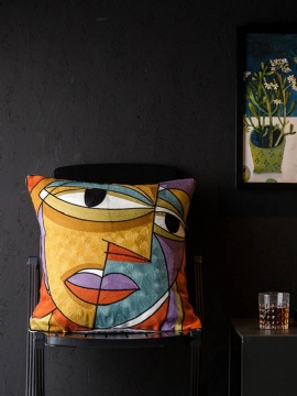 1 Stk Moderne Abstrakt Kunst Eksotisk Stil Broderi Figur Tegn Mønster Trykk Stue Soverom Sofa Klem Dekorativt Putetrekk