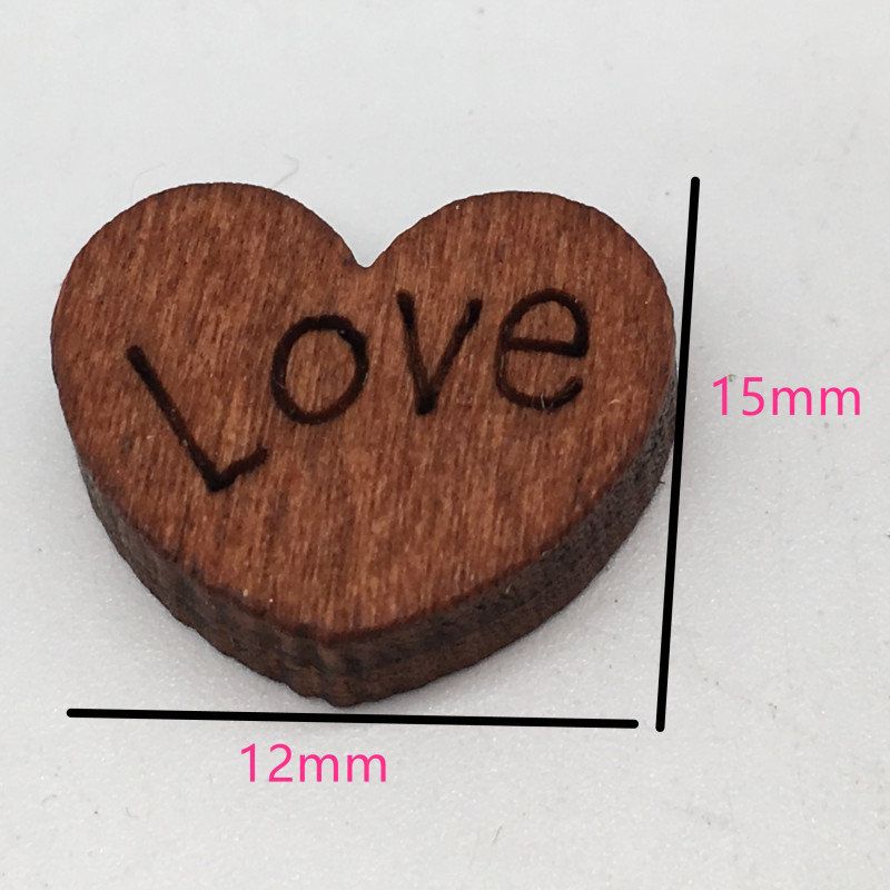 100 Stk Love Retro Button Treknapp Uten Hull Hjerteformet Diy