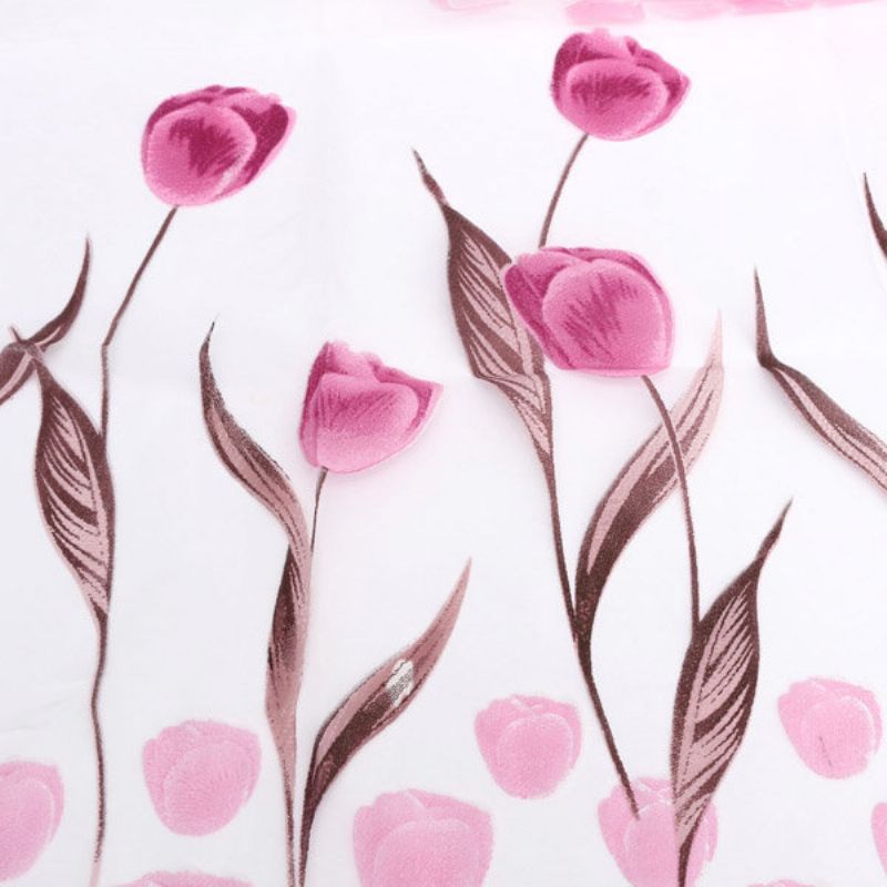 100x200cm Myk Tyll Tulip Flower Window Screen Home Gjennomsiktig Vindusgardin