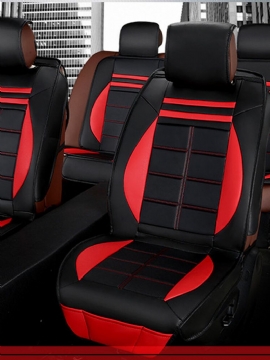 11 Stk Black&red Leather Deluxe Edition Bilsetetrekk Putesett For Universal 5 Car