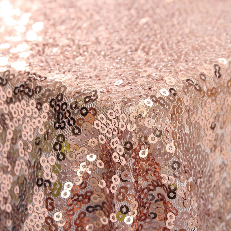 12x120 Tommer Sparkly Rose Gold Shine Paljett Duk Middag Bryllupsfest Dekor