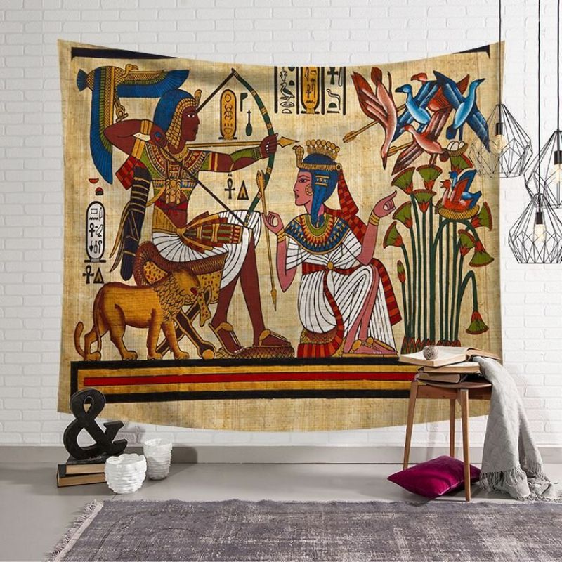 130*150/200*150 cm Ancient Egypt Portrettstil Vegghengende Billedvev Hjemmeinnredning Polyester