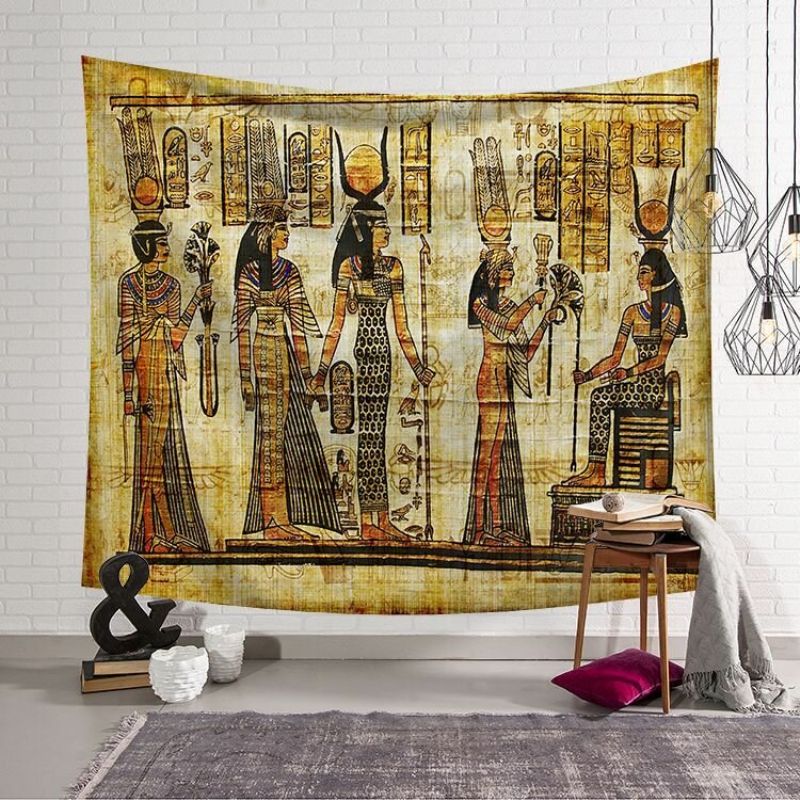 130*150/200*150 cm Ancient Egypt Portrettstil Vegghengende Billedvev Hjemmeinnredning Polyester