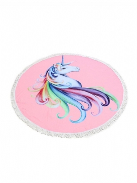 150 cm Unicorn Beach Throw Dusk Håndkle Hippie Rund Billedteppe Teppe Sengeteppe