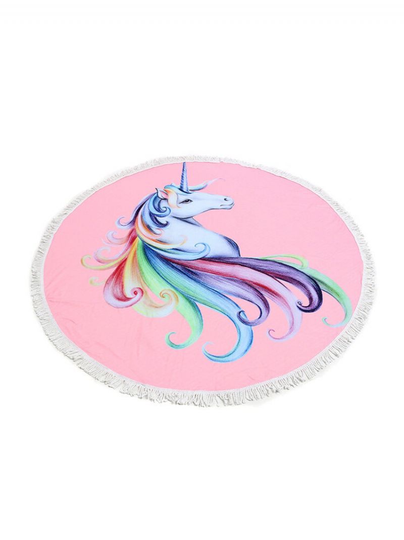 150 cm Unicorn Beach Throw Dusk Håndkle Hippie Rund Billedteppe Teppe Sengeteppe