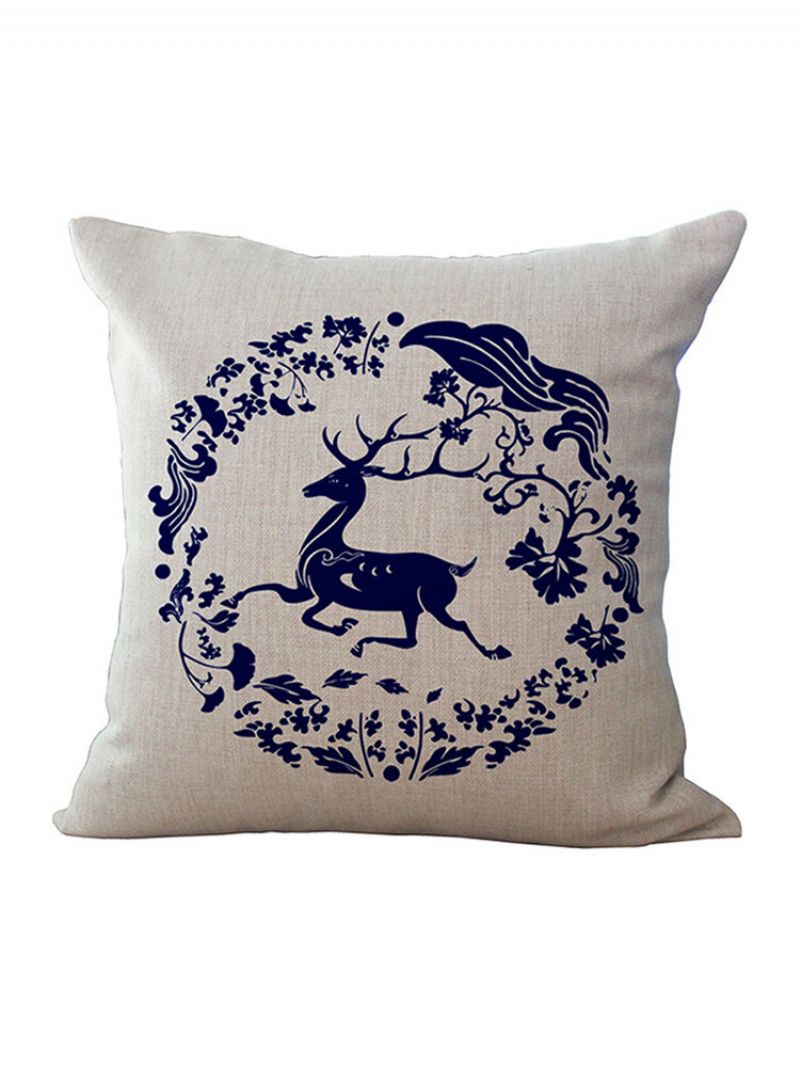 17 Tommer Putetrekk I Bomullslin Luksus Europeisk Stil Bohemian Deer Printed House Dekor