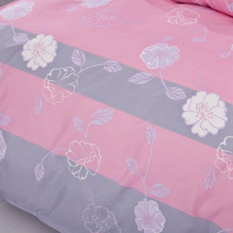 3/ 4 Stk Pink Flower Reactive Printing Sengetrekk Enkel Twin Queen Size Sengesett