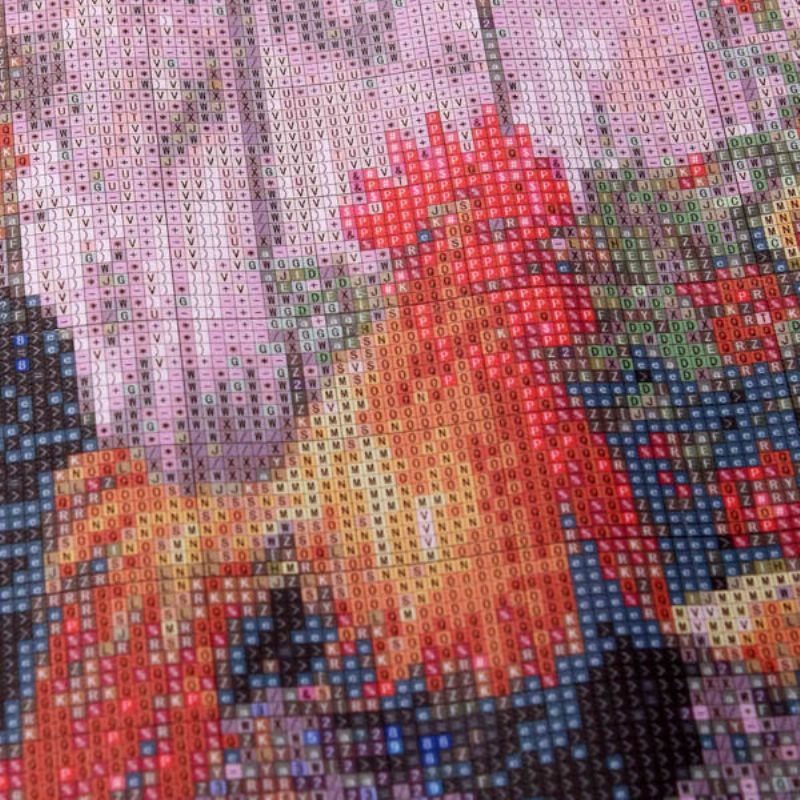 30x40 cm Animal Cock Family Diy Diamantmaling Rhinestone Korsstingsett