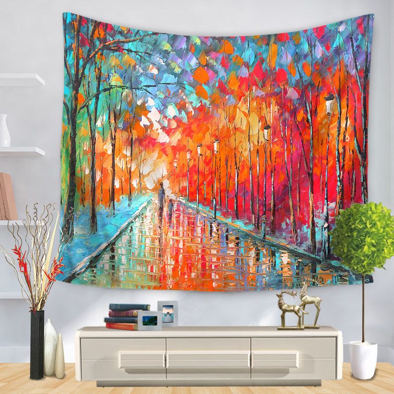 3d Akvarell Landskapsmaling Tapet Veggheng Hjem Soverom Art Decor Piknikmatte