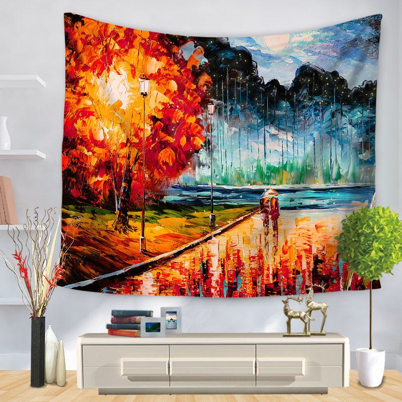 3d Akvarell Landskapsmaling Tapet Veggheng Hjem Soverom Art Decor Piknikmatte