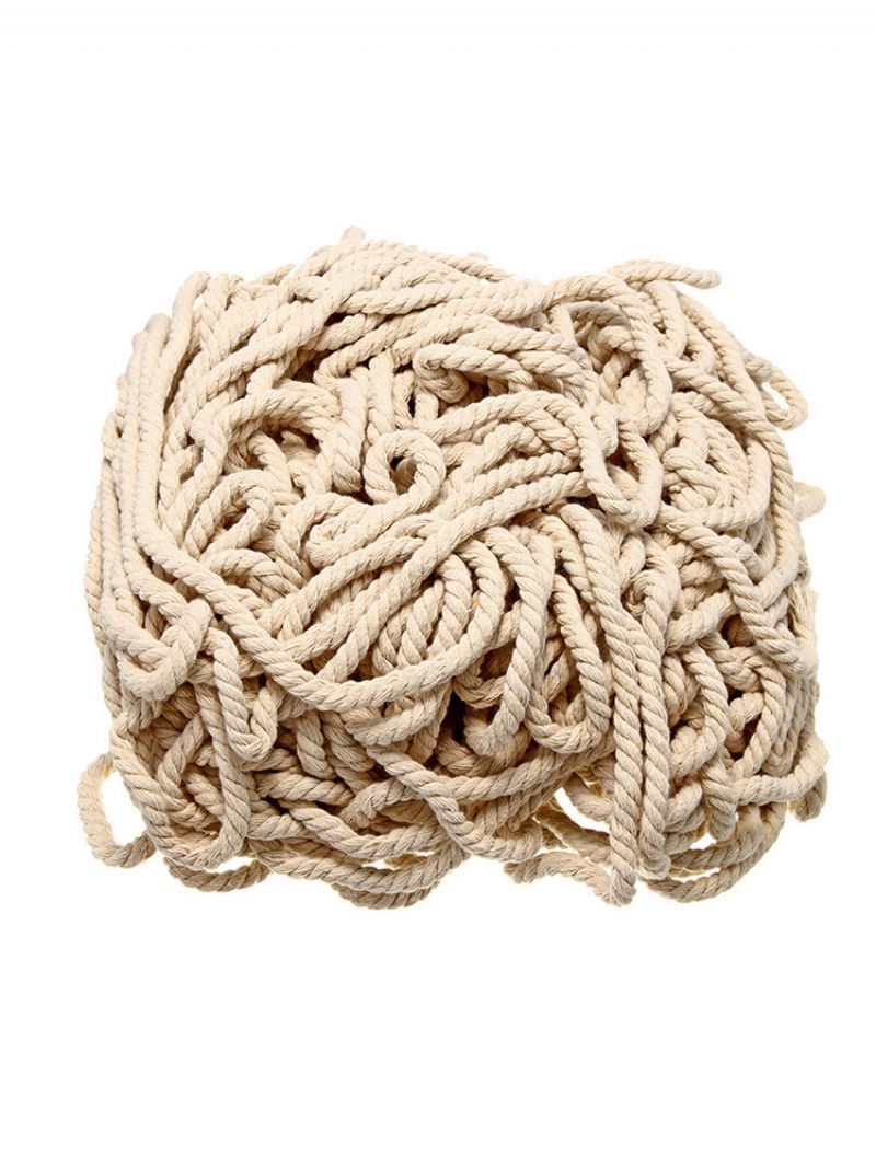 4/5/6 mm Makrametau Naturlig Beige Bomull Twisted Cord Håndverkshåndverk Nytt