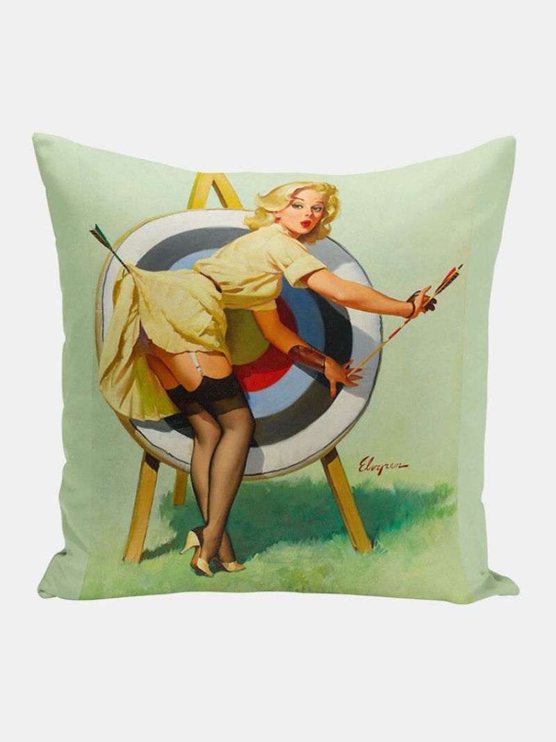 4 Stk Retro Plakat Jente Putetrekk Super Myk Plysj Homeware