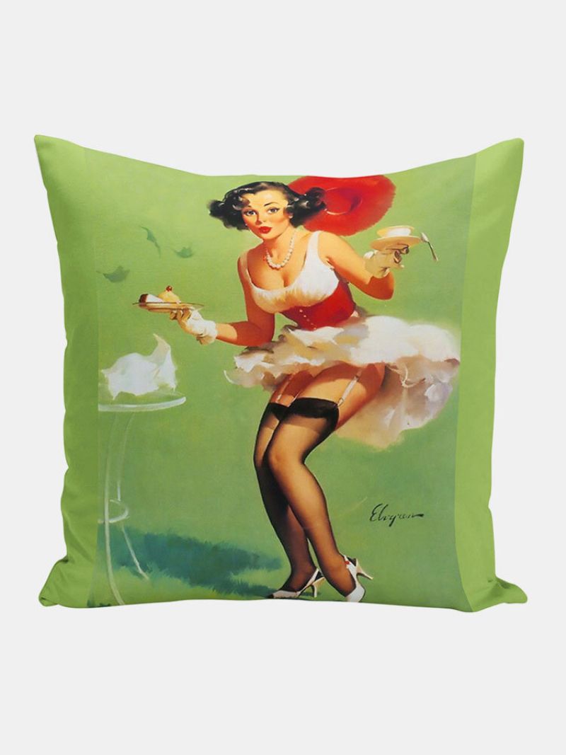 4 Stk Retro Plakat Jente Putetrekk Super Myk Plysj Homeware