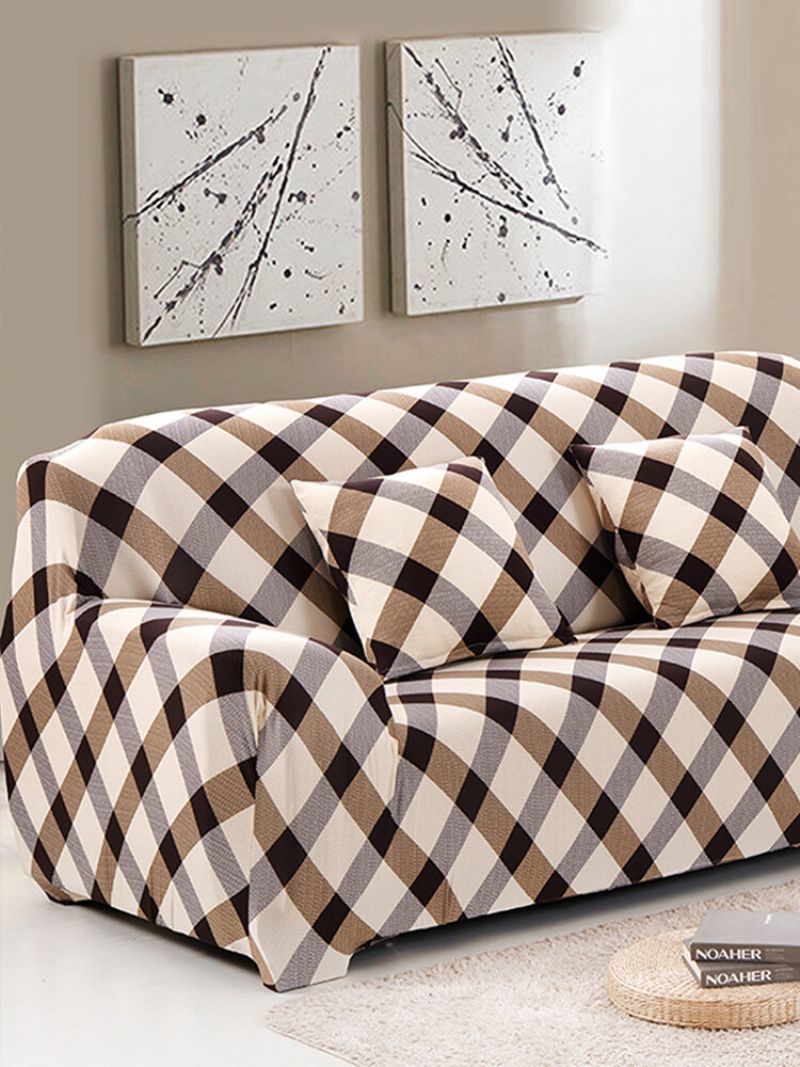 4 Størrelse Stretch Sofa Deksel Lounge Plaid Enkelt Avtagbar Slipcover Møbelbeskytter