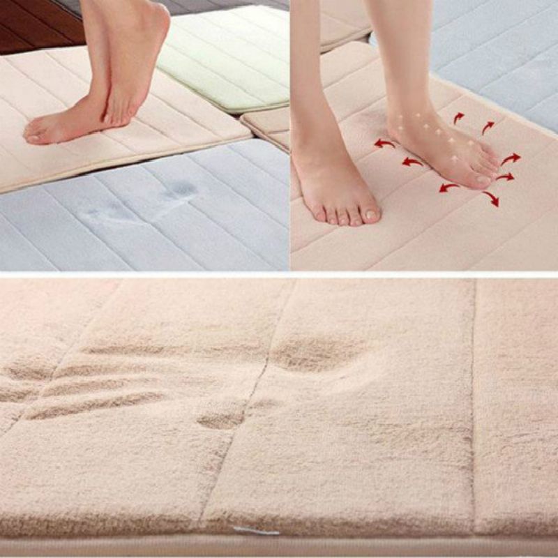 40x60 cm Coral Velvet Memory Foam Teppe Baderomsmatte Myk Sklisikker Gulvteppe