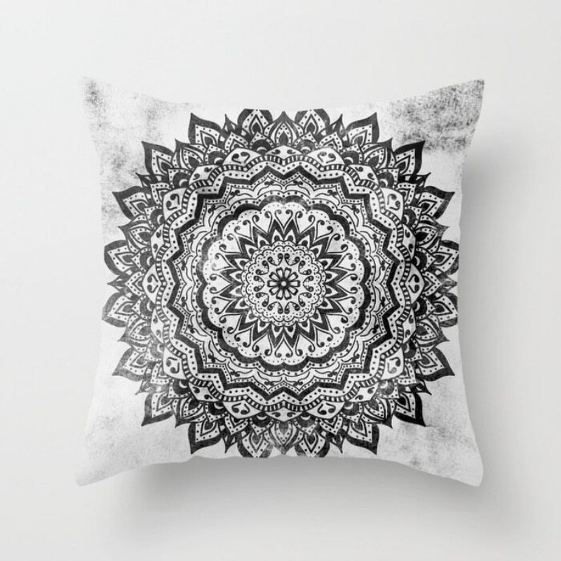 45cm Mandala Bomull Lin Utskrift Putetrekk Hjem Bil Sofa