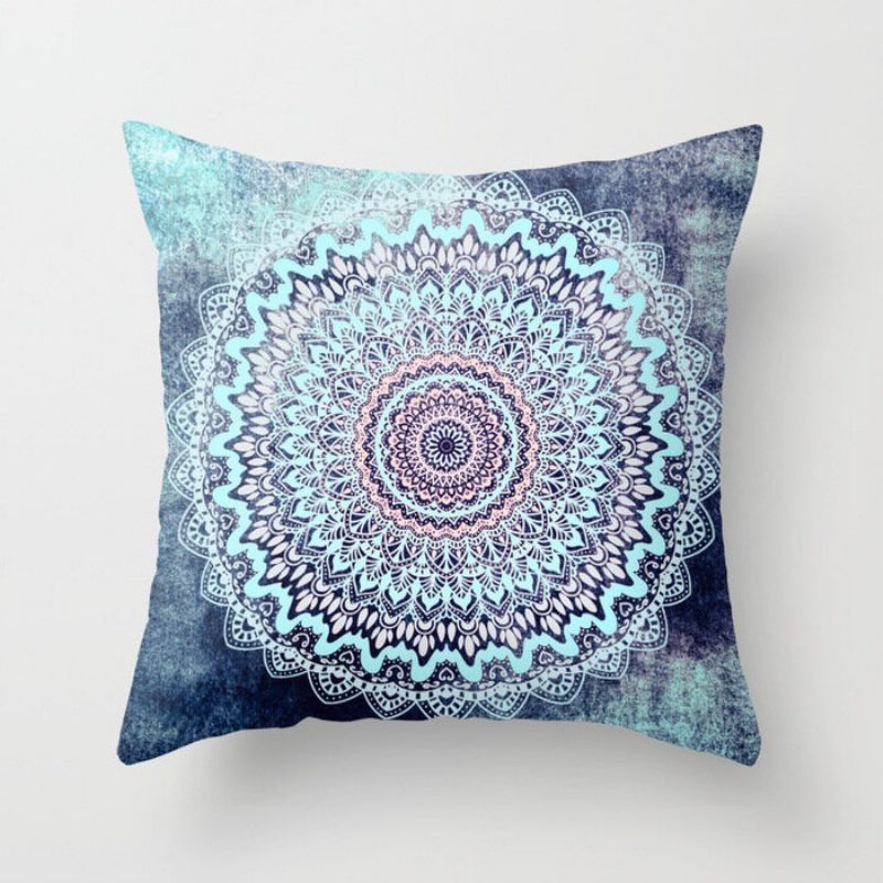 45cm Mandala Bomull Lin Utskrift Putetrekk Hjem Bil Sofa