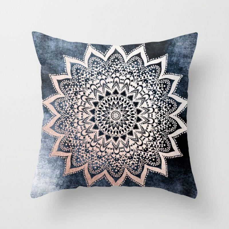 45cm Mandala Bomull Lin Utskrift Putetrekk Hjem Bil Sofa