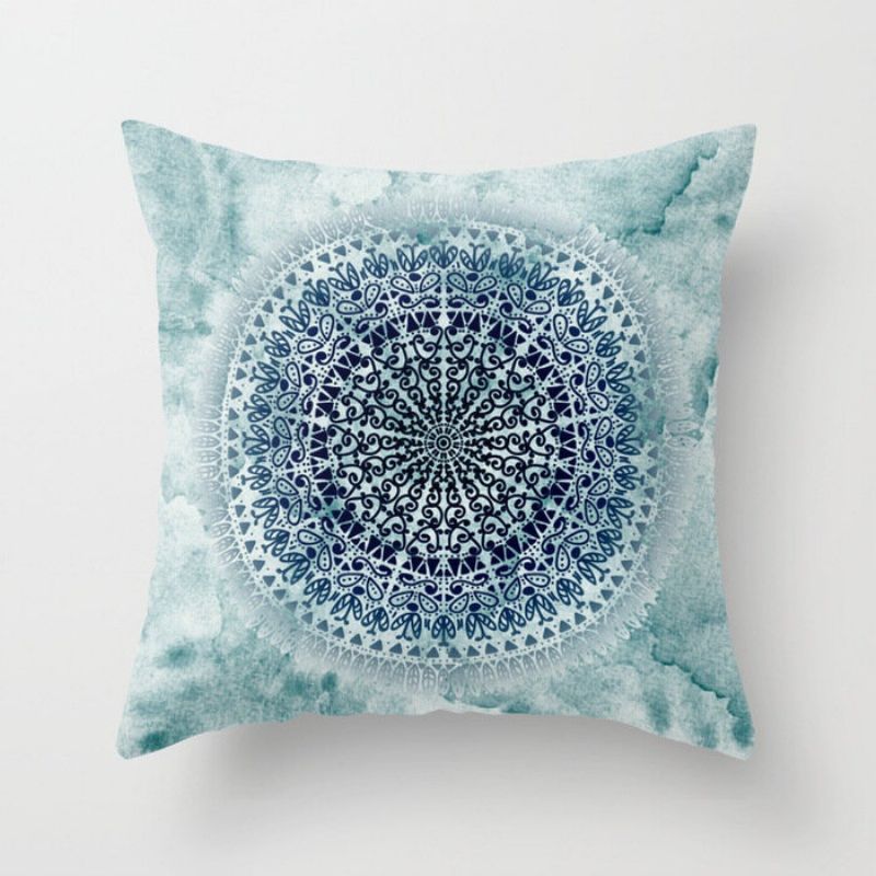 45cm Mandala Bomull Lin Utskrift Putetrekk Hjem Bil Sofa