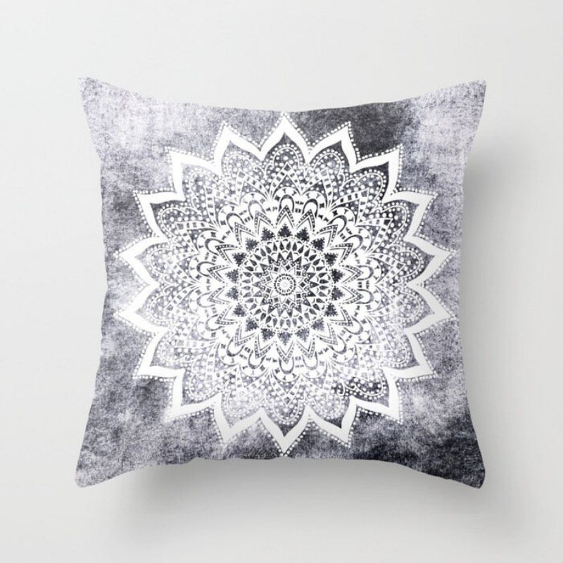 45cm Mandala Bomull Lin Utskrift Putetrekk Hjem Bil Sofa