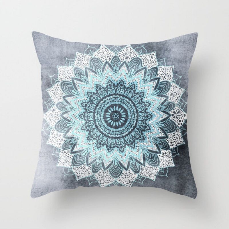 45cm Mandala Bomull Lin Utskrift Putetrekk Hjem Bil Sofa