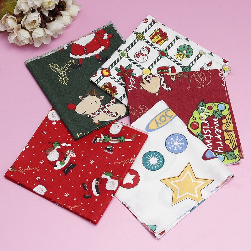 5/10 Stk Cartoon Christmas Series Twill Bomullsstoff Diy Håndlaget Patchwork Systoff