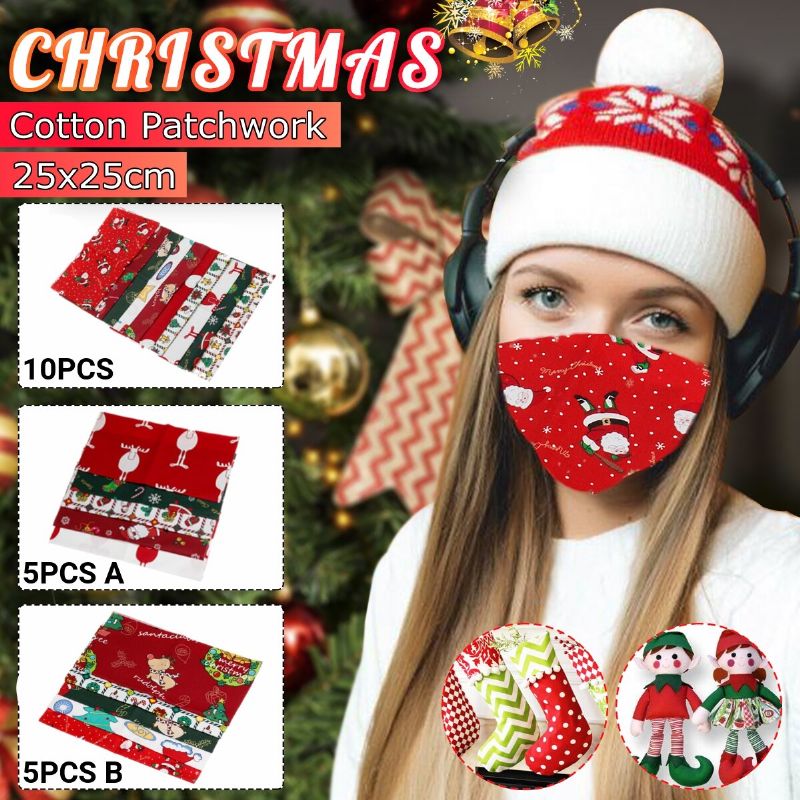 5/10 Stk Cartoon Christmas Series Twill Bomullsstoff Diy Håndlaget Patchwork Systoff