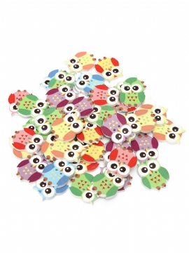 50 Stk Multicolor Ugle Dyr Treknapper 2 Hull Sy Scrapbooking Materiale