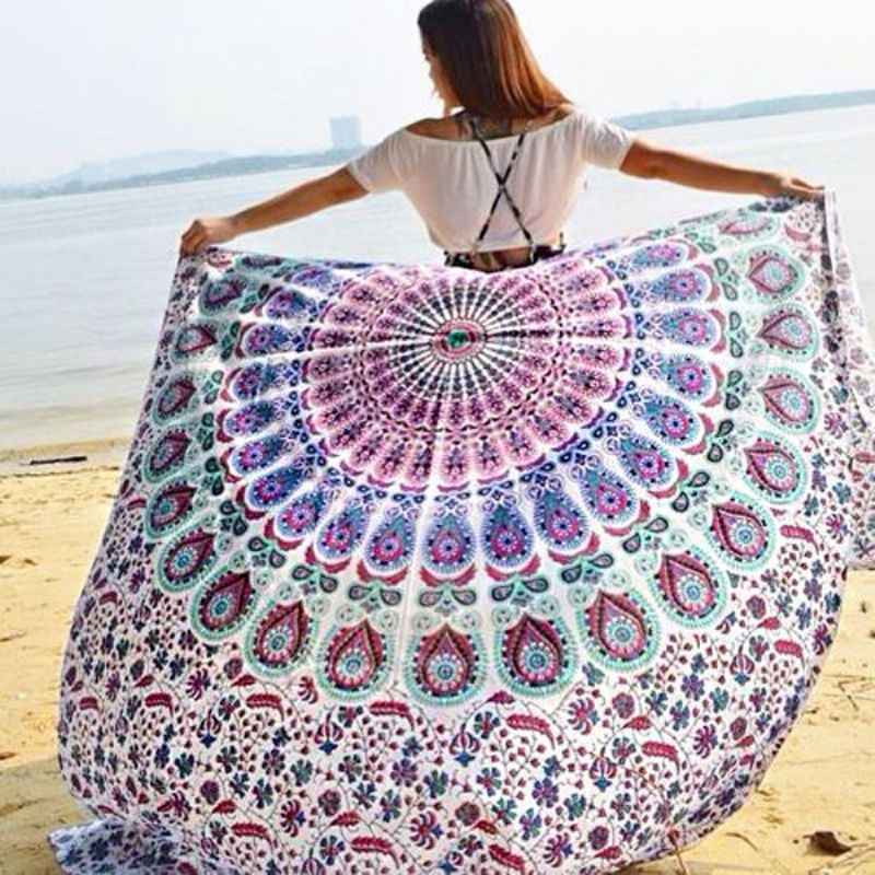 59x83 Tommer Bøhmisk Stil Tynn Chiffon Strand Yogahåndkle Mandala Rektangel Laken Billedvev