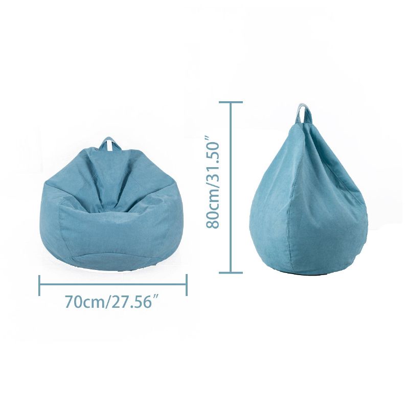 70x80 cm Velvet Bean Bag Stoltrekk Med Lomme Gul Bag Stol For Barn Hjem Stue