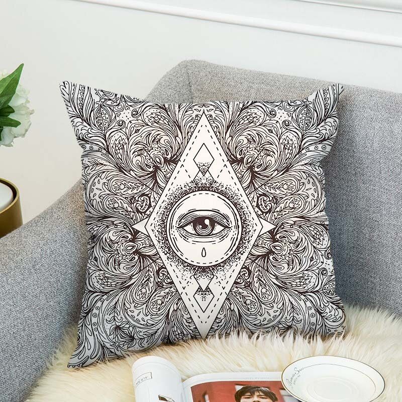 Ab Sided Vintage Egyptisk Stil Plysj Bomull Putetrekk Hjem Sofa Dekor