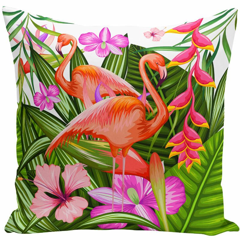 Akvarell Flamingo Putetrekk Hjem Stoff Sofa Modell Rompute