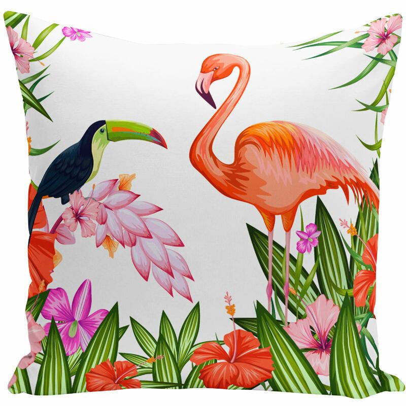 Akvarell Flamingo Putetrekk Hjem Stoff Sofa Modell Rompute