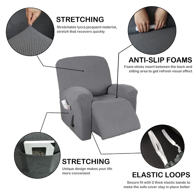 All-inclusive High Stretch Recliner Stoltrekk Vanntett Anti-skli Sofa Sliptrekk Vaskbar Møbelbeskytter 7 Farger