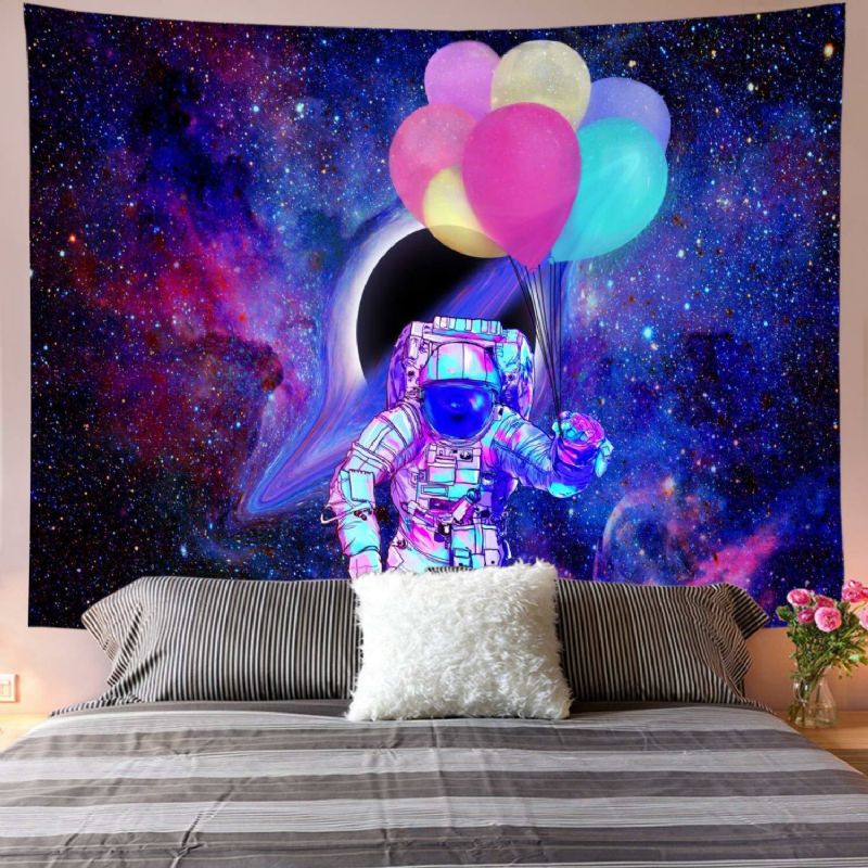 Astronaut Tapestry Wall Art Psykedelisk Soverom Hjem Gardin