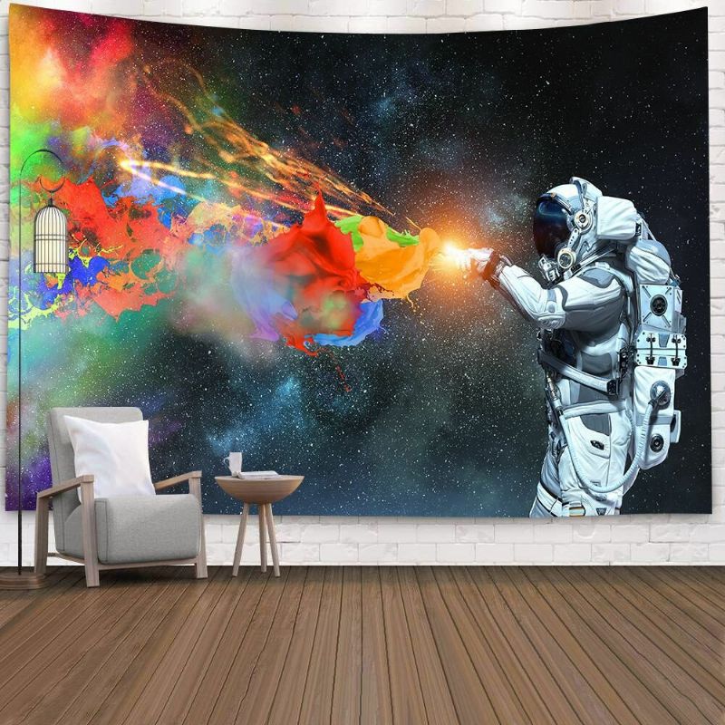 Astronaut Tapestry Wall Art Psykedelisk Soverom Hjem Gardin