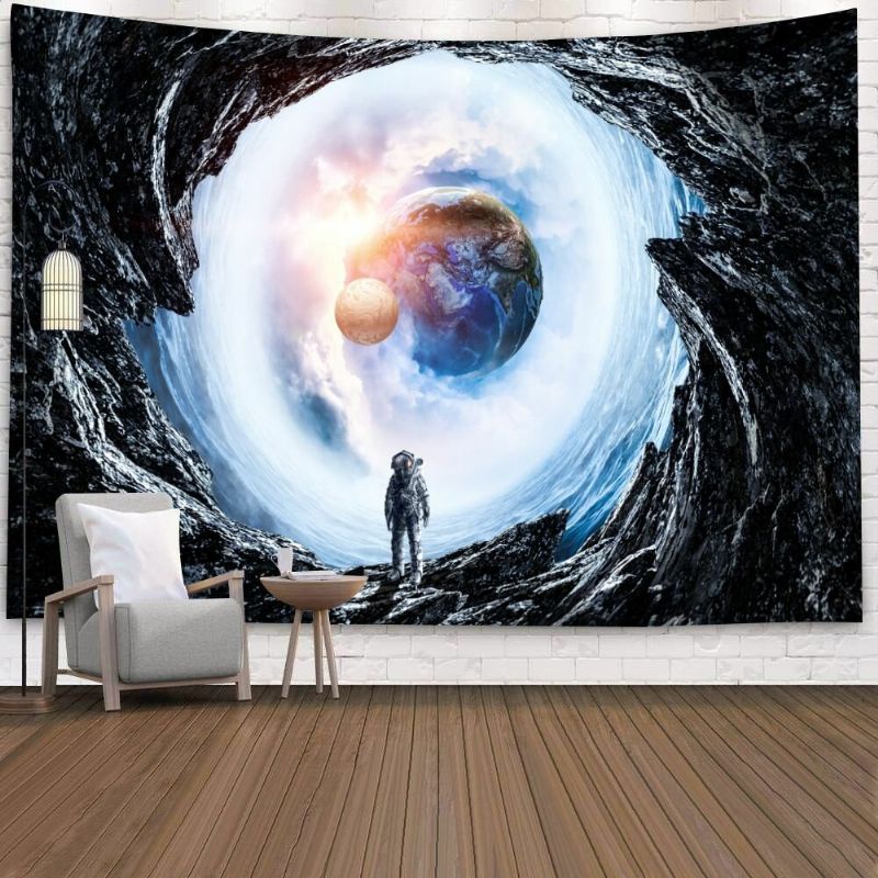 Astronaut Tapestry Wall Art Psykedelisk Soverom Hjem Gardin