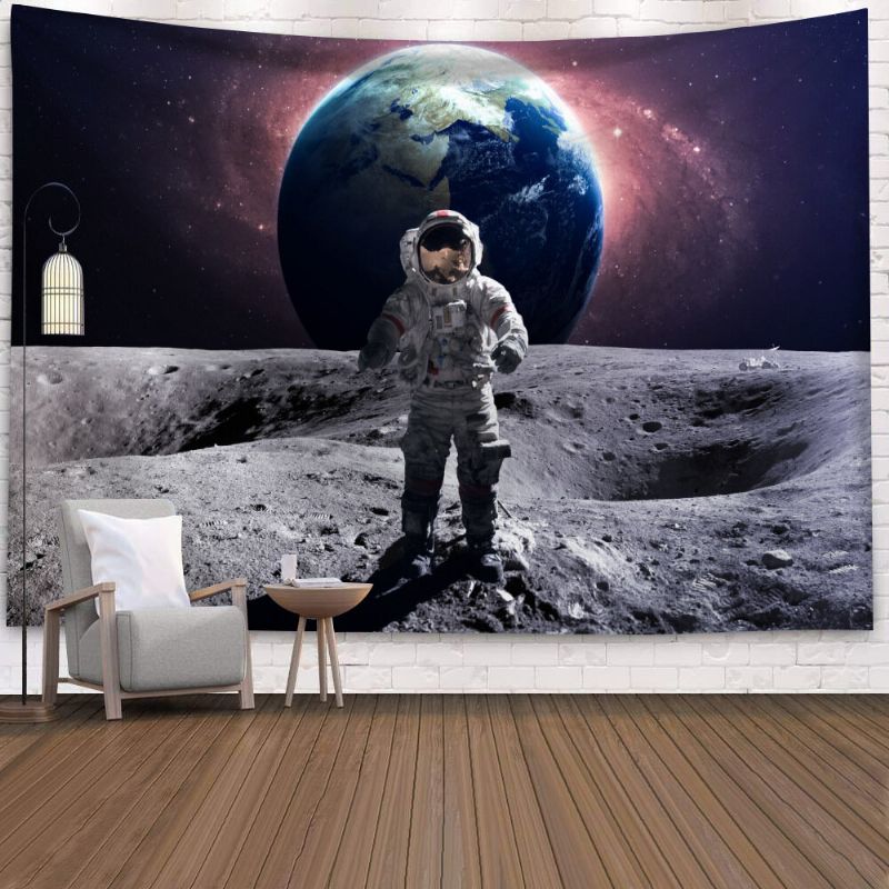 Astronaut Tapestry Wall Art Psykedelisk Soverom Hjem Gardin