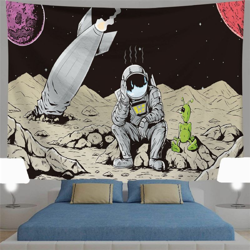 Astronaut Tapestry Wall Art Psykedelisk Soverom Hjem Gardin