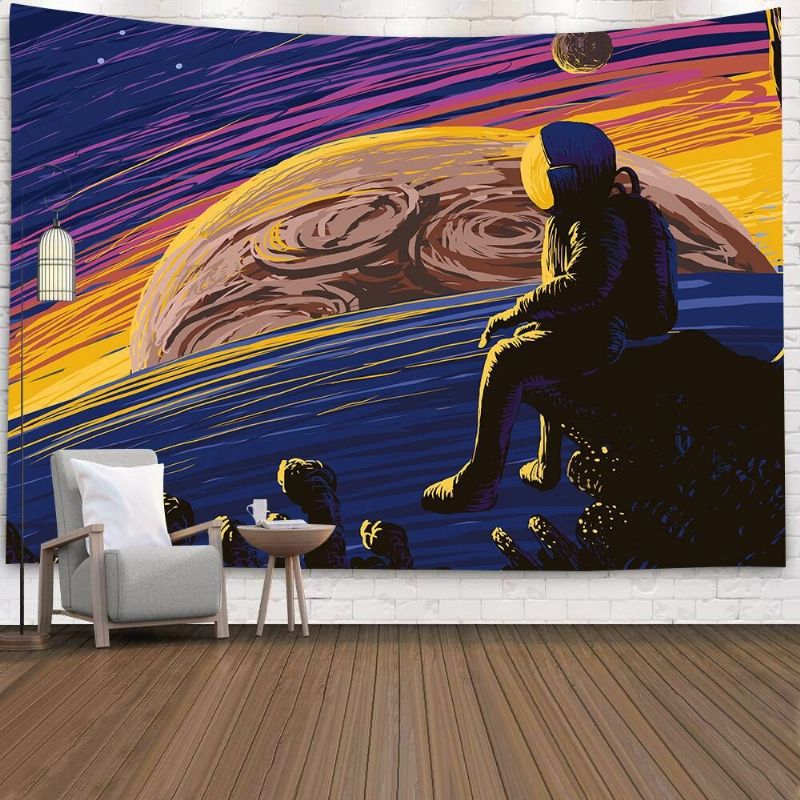 Astronaut Tapestry Wall Art Psykedelisk Soverom Hjem Gardin