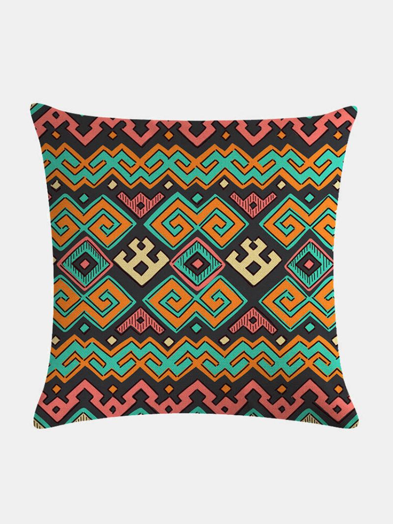 Bohemian Geometrisk Mønster Lin Putetrekk Hjem Sofa Art Decor